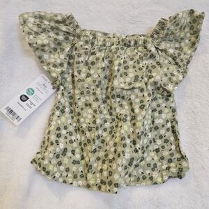 Carter's Green Floral Kids Blouse